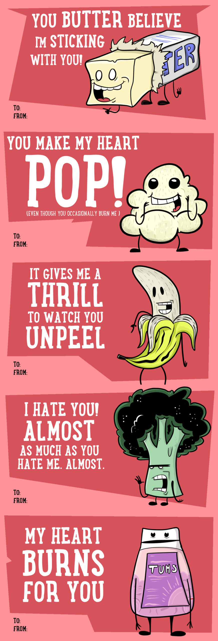 Crappy Sappy Valentines Day Cards – Grocery Edition